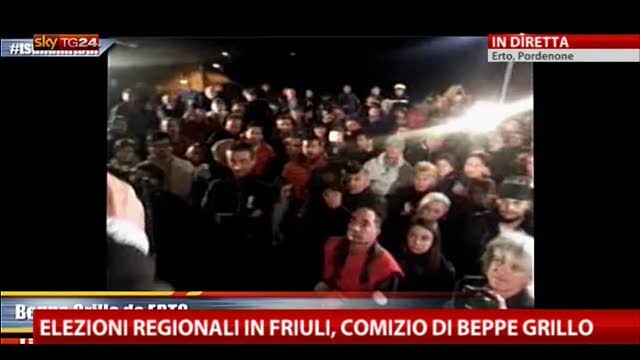 Elezioni regionali in Friuli, il comizio di Grillo