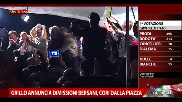 Grillo, dimissioni Bersani: "A casa"