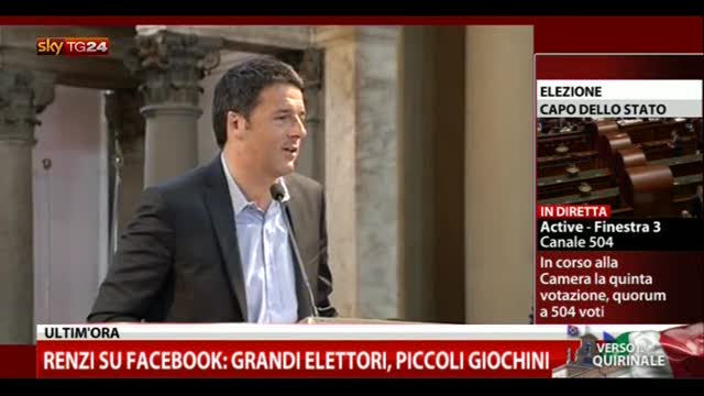 Renzi: "Politici non sono sempre portatori sani di speranza"