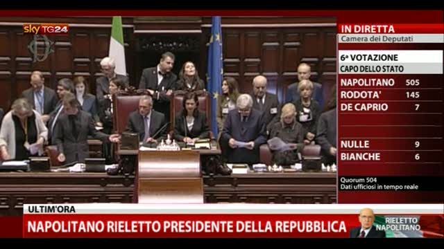 Quorum raggiunto, Napolitano rieletto Presidente Repubblica