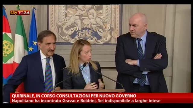 Consultazioni, le dichiarazioni di Fratelli d'Italia