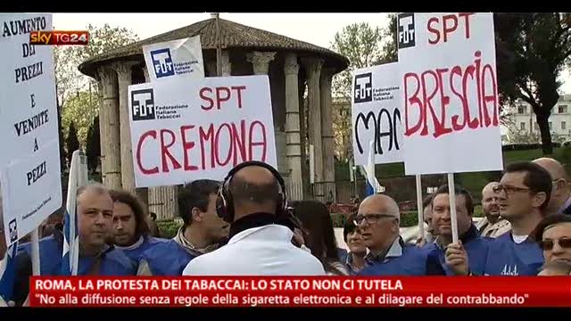 Roma, la protesta dei tabaccai: lo Stato non ci tutela