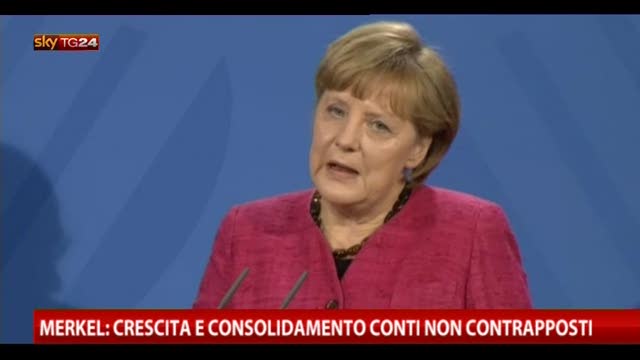 Merkel, consolidamento conti e crescita non contrapposti