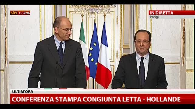 Hollande: l'Europa ha bisogno dell'Italia