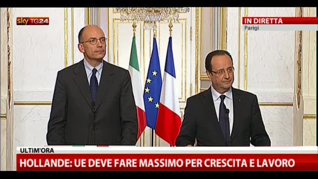 2- Letta-Hollande, le domande dei giornalisti