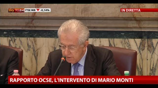 Rapporto OCSE, l'intervento di Mario Monti