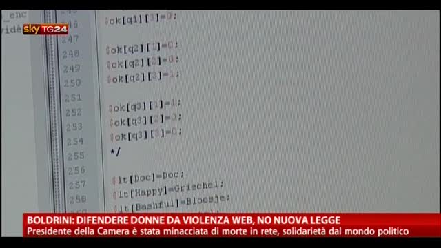 Boldrini: difendere donneda violenza web, no nuova legge
