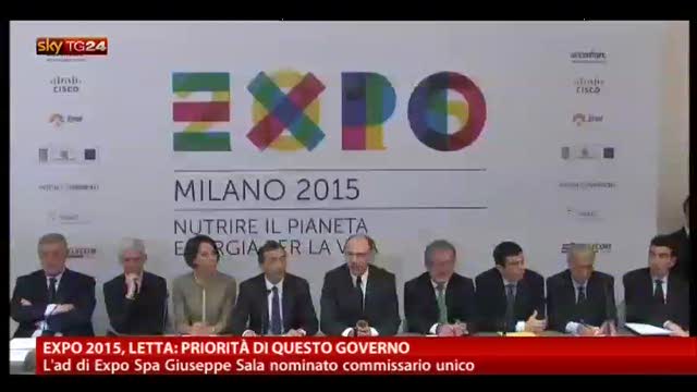 Expo 2015, Letta: "Priorità di questo governo"
