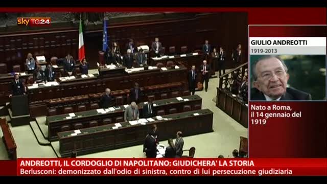 Andreotti, il cordoglio di Napolitano: giudicherà la storia