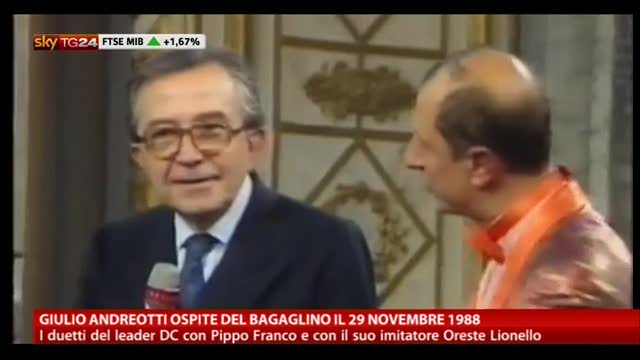 Giulio Andreotti ospite del Bagaglino il 29 novembre 1988