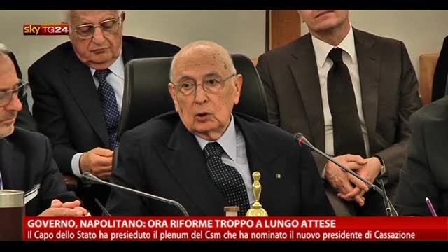 Governo, Napolitano: ora riforme troppo a lungo attese