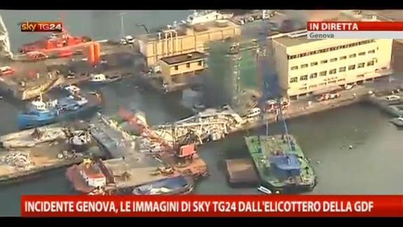 Incidente Porto Genova, le immagini da elicottero della GDF