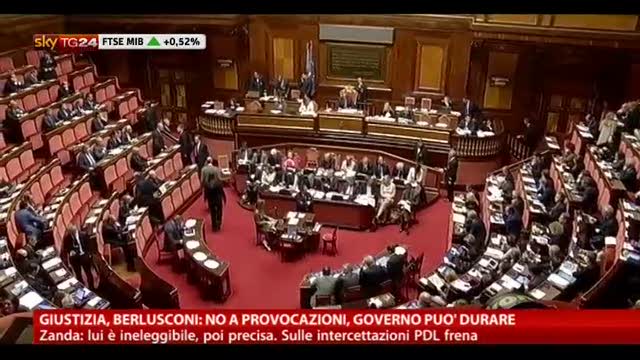 Giustizia, Berlusconi: No a provocazioni,Governo può durare