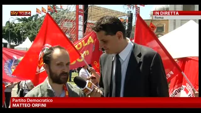 Manifestazione FIOM per lavoro a Roma, parla Matteo Orfini