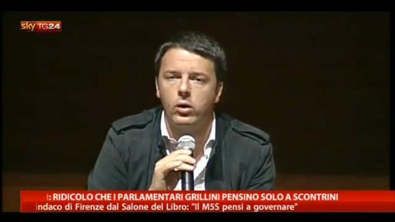 Renzi:ridicolo che parlamentari grillini pensino a scontrini