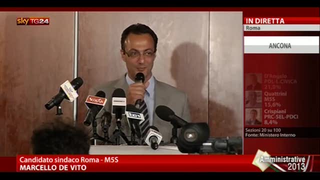 Amministrative, conferenza stampa di Marcello De Vito (M5S)