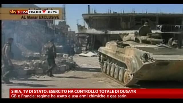 Siria, tv di Stato: esercito ha controllo totale di Qusayr