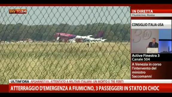 Atterraggio emergenza Fiumicino, 3 passeggeri in stato choc