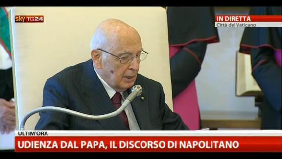 Udienza Papa, Napolitano:limpida collaborazione Stato-Chiesa