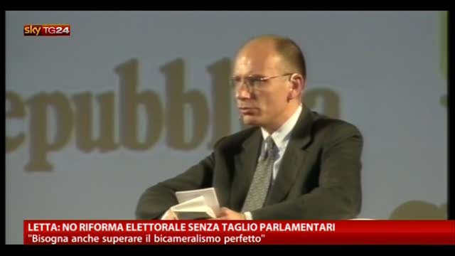 Letta: no riforma elettorale senza taglio parlamentari