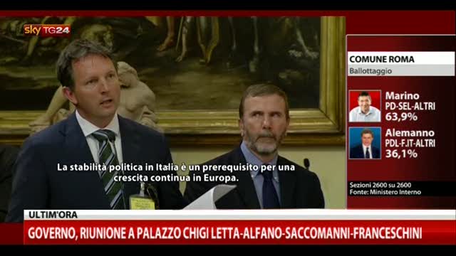 Domanda giornalista irlandese a Letta su processi Berlusconi