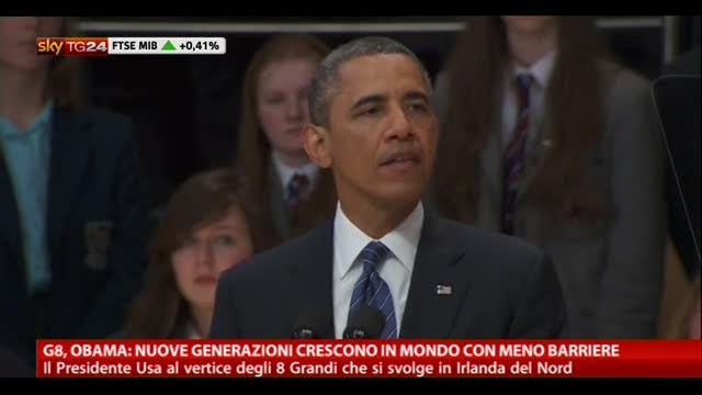 Obama: nuove generazioni crescono in mondo con meno barriere
