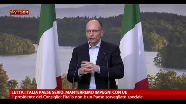 Letta: Italia, paese serio, manterremo impegno con UE