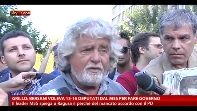 Grillo: Bersani voleva deputati dal M5S per fare governo
