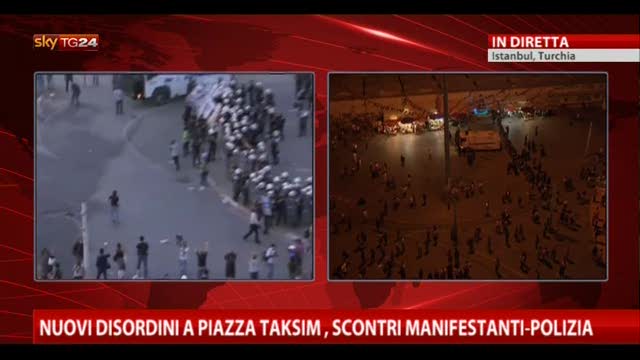 Nuovi disordini a piazza Taksim,scontri manifestanti-polizia