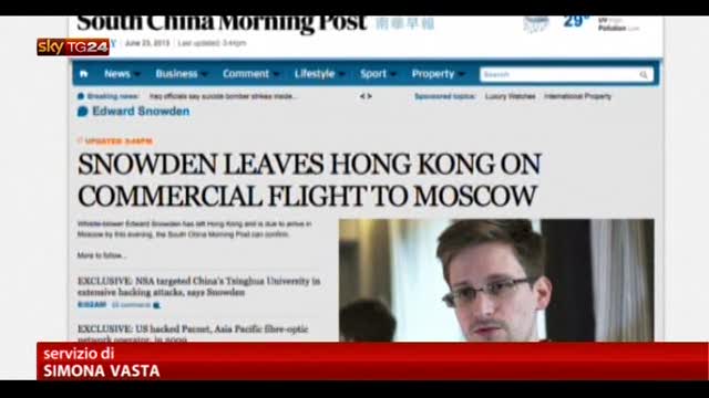 Datagate, Snowden in volo per Mosca