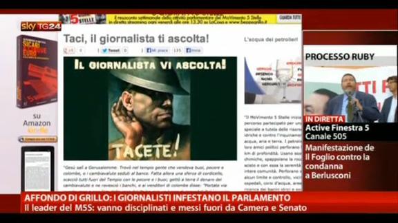 Affondo di Grillo: i giornalisti infestano il parlamento