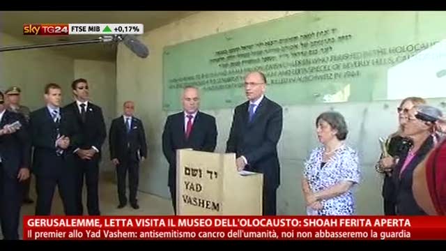 Gerusalemme, Letta visita il museo dell'Olocausto
