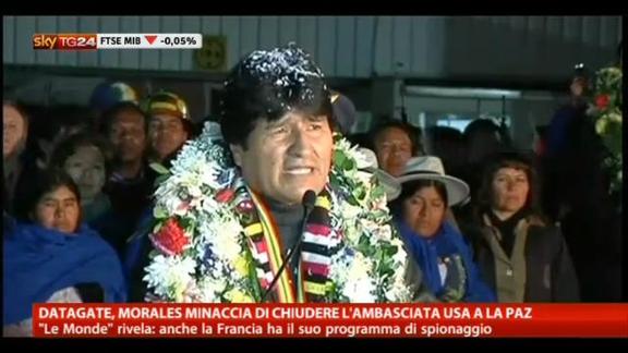 Datagate, Morales minaccia chiudere ambasciata USA a La Paz