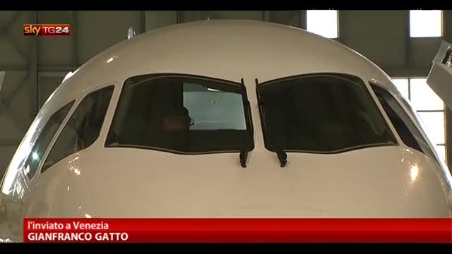 Venezia, primo jet allestito interamente in Italia