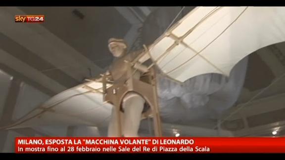 Milano, esposta la macchina volante di Leonardo