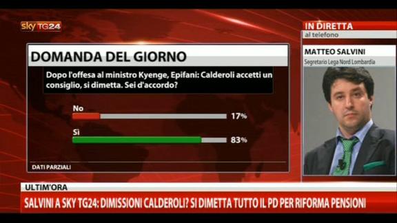 Caso Kyenge, al telefono Matteo Salvini (Lega Nord)