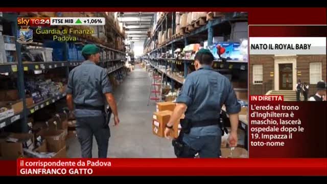 Prodotti contraffatti dalla Cina, maxi sequestro a Padova