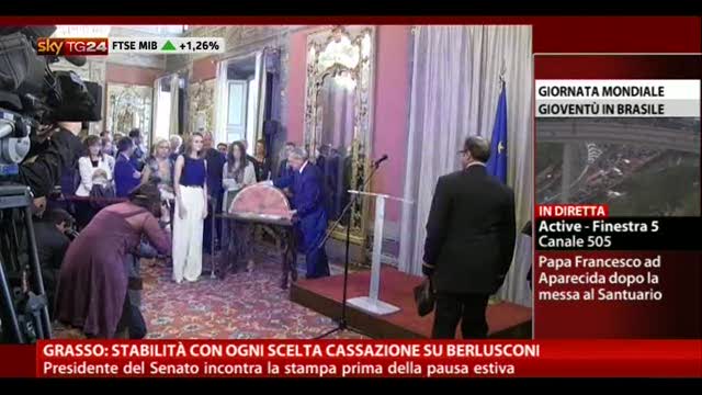 Grasso: stabilità con ogni scelta cassazione su Berlusconi