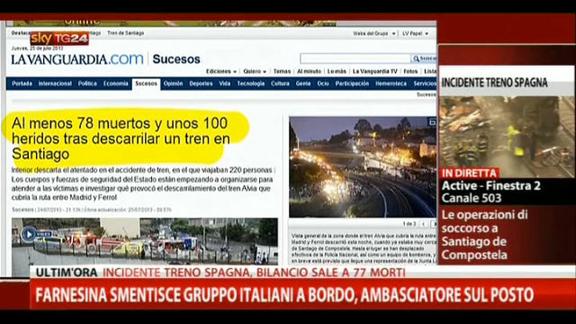 La notizia dell'incidente in Spagna sui quotidiani on line