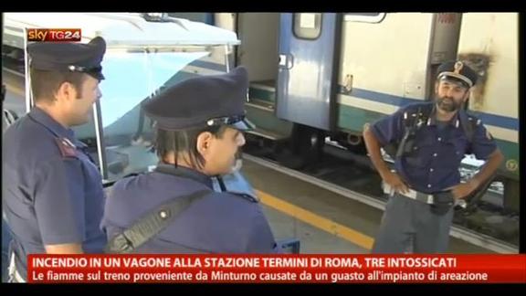 Incendio vagone stazione Termini di Roma, tre intossicati