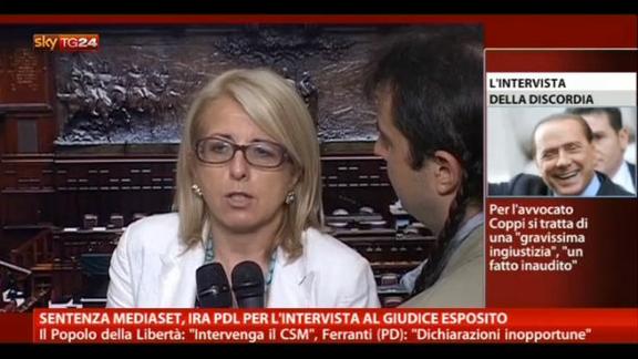 Sentenza Mediaset, ira Pdl per intervista giudice Esposito