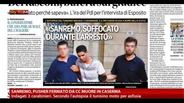 Sanremo, un pusher fermato dai carabinieri muore in caserma