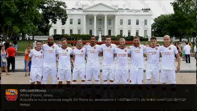 Roma in visita alla Casa Bianca con la seconda maglia