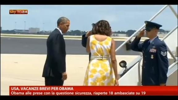 Usa, vacanze brevi per Obama