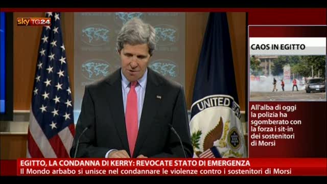 Egitto, condanna di Kerry: "Revocate lo stato di emergenza"