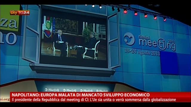 Meeting CL, Napolitano: Europa malata di mancato sviluppo