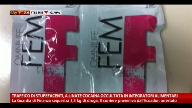 Stupefacenti, a Linate cocaina in integratori alimentari