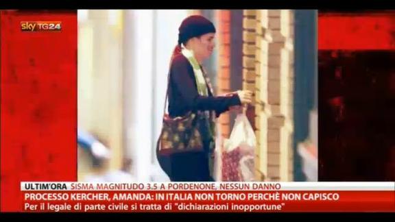 Processo Kercher, Amanda: in Italia non torno, non capisco