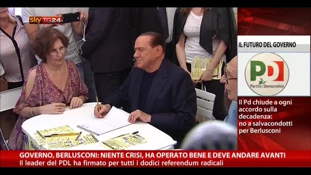 Governo, Berlusconi: niente crisi, deve andare avanti