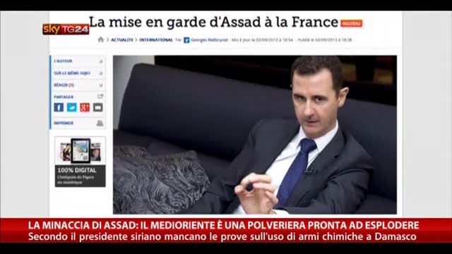 La minaccia di Assad, Medioriente pronto ad esplodere